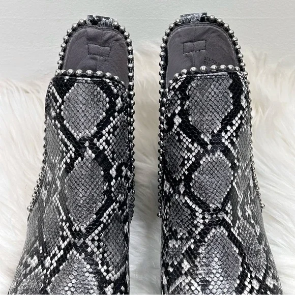 Seven Dials Black Snakeskin Ankle Booties Size 9.5 - Picture 4 of 12